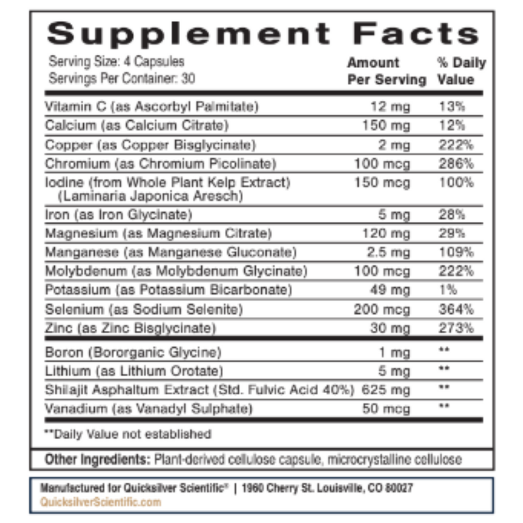 Quicksilver Scientific Catalyzed Mineral Complex Cellular Support 120 Capsules