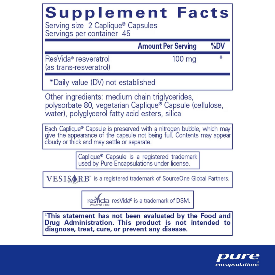 Pure Encapsulations Resveratrol VESIsorb Supports Heart Health 90 Capsules