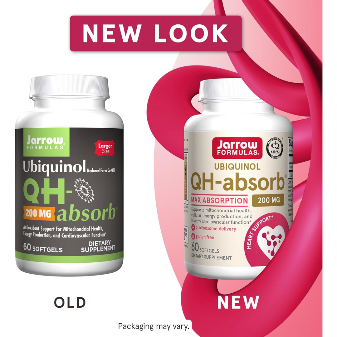 QTY 3 Jarrow CoQ10 Ubiquinol QH-Absorb 200mg 60 Caps For Heart Function 3 PACK