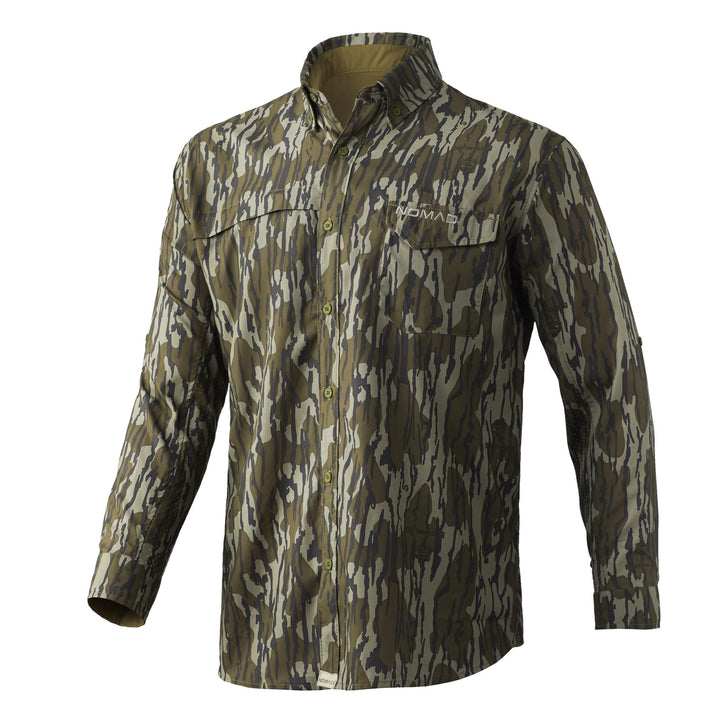 Nomad StretchLite Long Sleeve Shirt Mossy Oak Bottomland Breathable L Size
