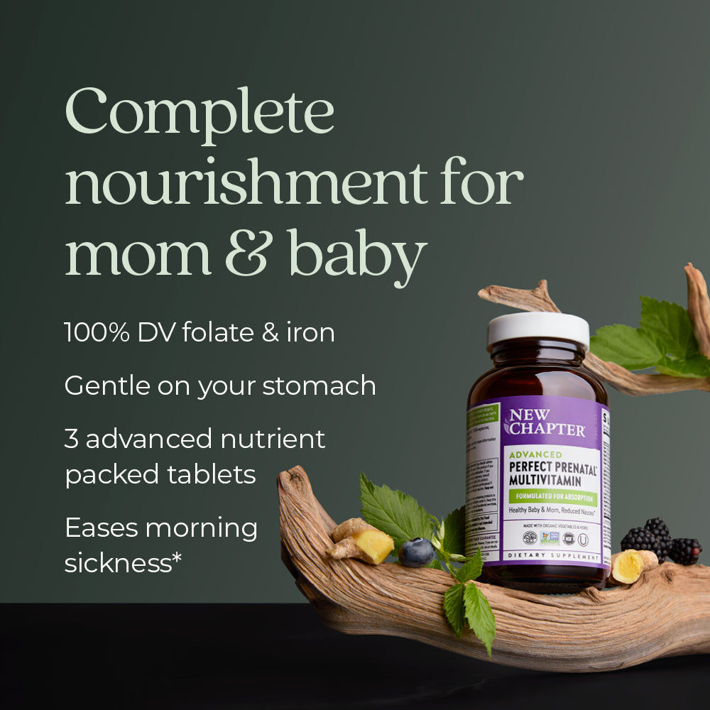 Multivitamínico prenatal de alimentos integrales New Chapter Perfect, 192 comprimidos vegetarianos