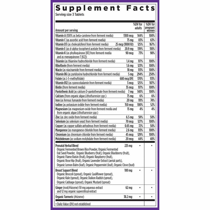 Multivitamínico prenatal de alimentos integrales New Chapter Perfect, 192 comprimidos vegetarianos