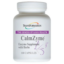 Load image into Gallery viewer, Transformation Enzymes CalmZyme Enzymes Supplement with Herbs 100 Capsules for stress relief and nervous system support.
