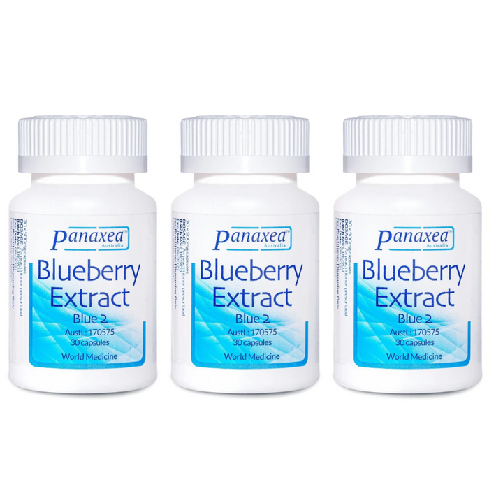 Extracto de arándano Panaxea Blue 2, componentes bioactivos, 30 comprimidos de 500 mg, paquete de 3
