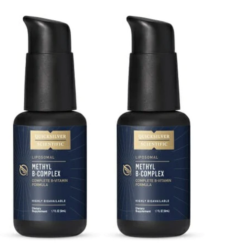 Quicksilver Scientific Liposomal Methyl B-Complex 1.7 Fl Oz 2-pack bottles.