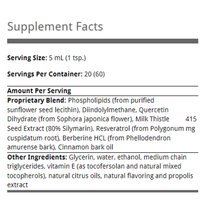 Quicksilver Scientific Ampk Charge+ 100 ml supplement bottle with Supplement Facts label, promotes fat breakdown and energy metabolism.