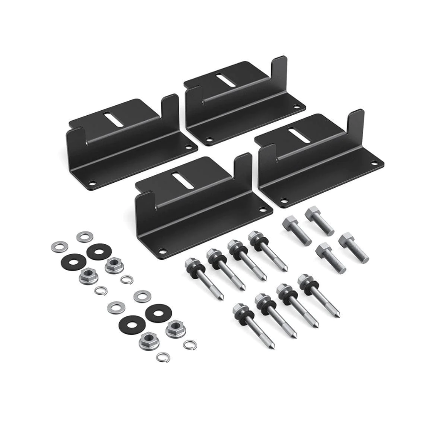 EcoFlow Rigid Solar Panel Mounting Feet with screws, washers, and nuts.