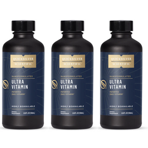 Quicksilver Scientific Ultra Vitamin 3 pack, 3.38 fl oz bottles, multi-vitamin blend.
