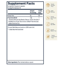 Load image into Gallery viewer, Quicksilver Scientific Ultra Binder Caps supplement facts label and certifications.

