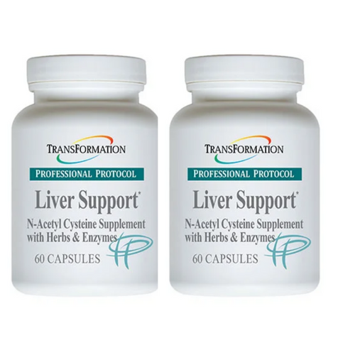 Transformation Enzymes Liver Support N-Acetyl Cysteine Herbs Enzymes 2 Pack, 60 Capsules Each, Supports Liver Detoxification and Regeneration.