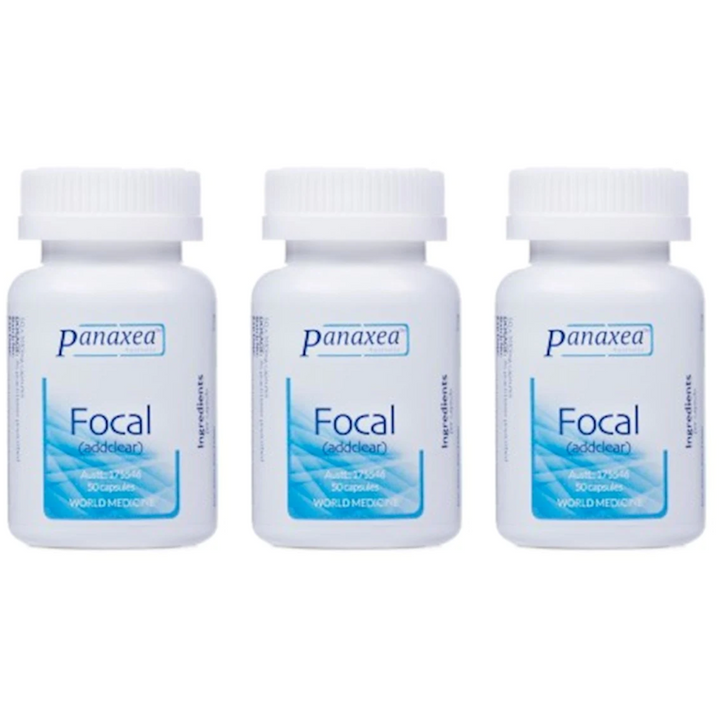 Panaxea Focal Addclear Supports Cognitive Performance Memory 50 x 500 mg 3 PACK