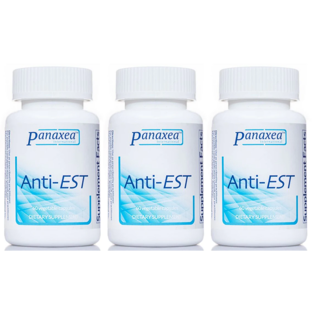Panaxea Anti-Est 60 x 500 mg Cápsulas Vegetales Suplemento Dietético Paquete de 3