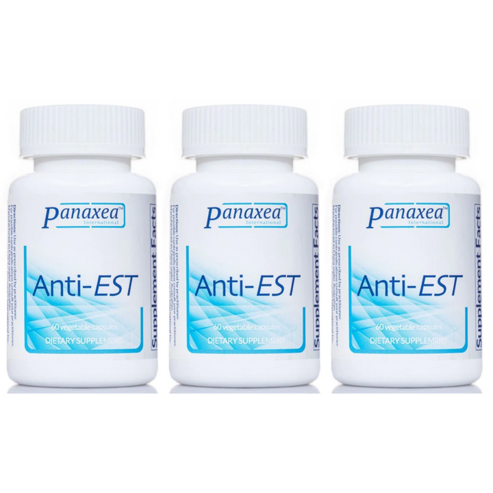 Panaxea Anti-Est 60 x 500 mg Cápsulas Vegetales Suplemento Dietético Paquete de 3