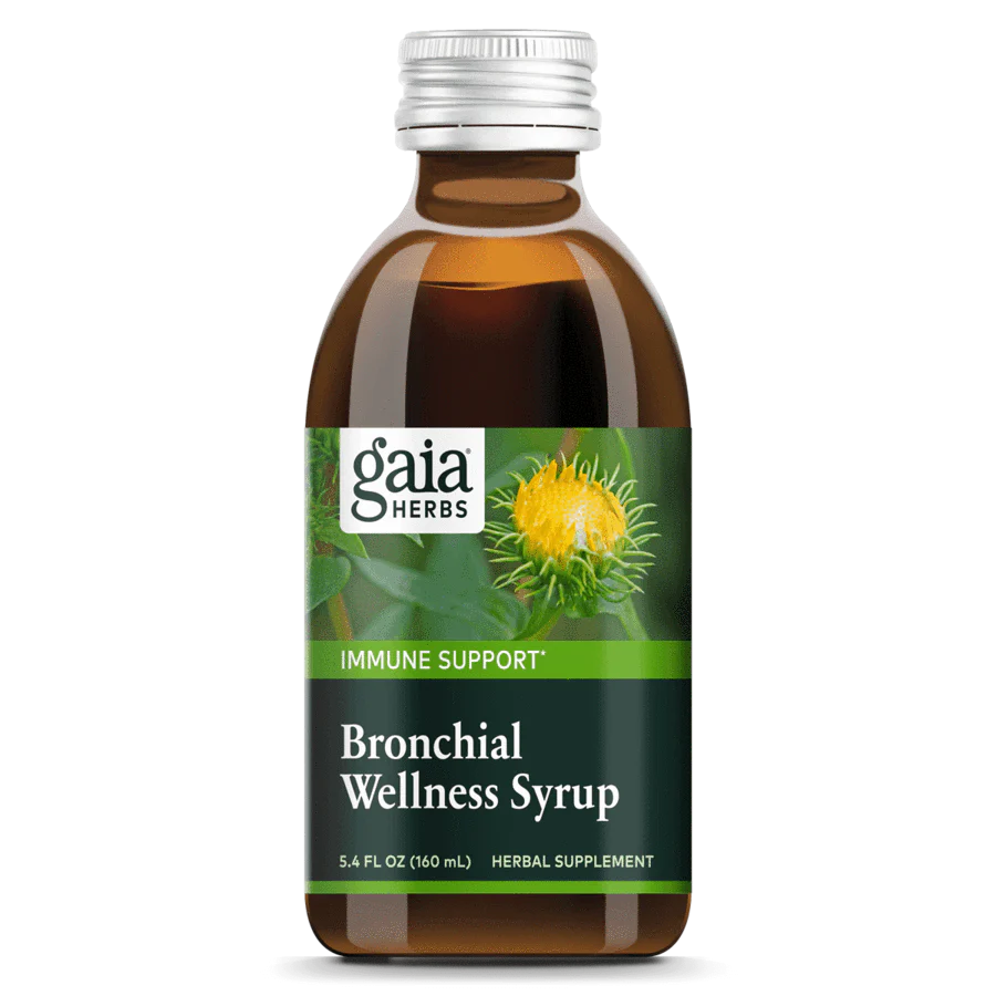 Gaia Herbs Bronchial Wellness Syrup Comfort for Occasional Sore Throat 5.4 Fl oz