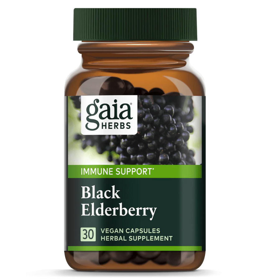 Gaia Herbs Black Elderberry Black Elderberries Acerola Fruit Antioxidant 60 Caps