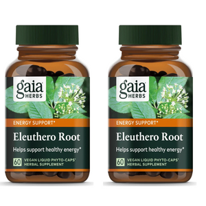 Gaia Herbs Eleuthero Root 60 Vegan Liquid Phyto-Capsules Adaptogen Herbal 2 PACK