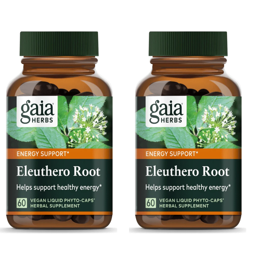 Gaia Herbs Eleuthero Root 60 Vegan Liquid Phyto-Capsules Adaptogen Herbal 2 PACK