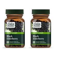 Load image into Gallery viewer, Gaia Herbs Black Elderberry Black Elderberries Acerola Fruit 60 Capsules 2 PACK
