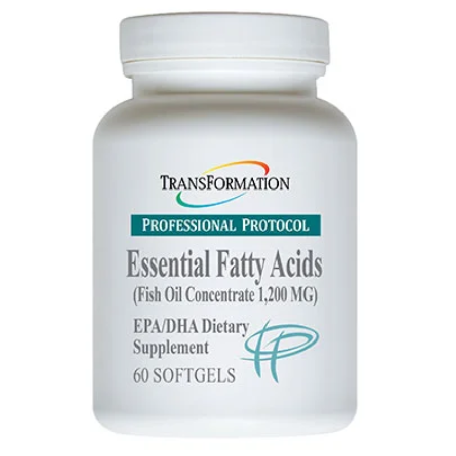 Transformation Enzymes Essential Fatty Acid Fish Oil Concentrate EFA 1200mg bottle label.