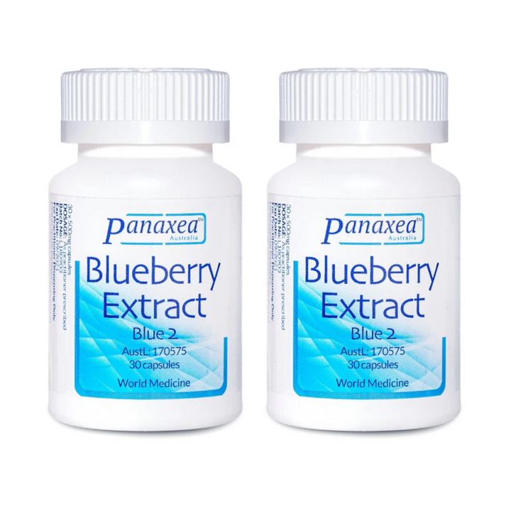 Extracto de arándano Panaxea Blue 2, componentes bioactivos, 30 comprimidos de 500 mg, paquete de 2
