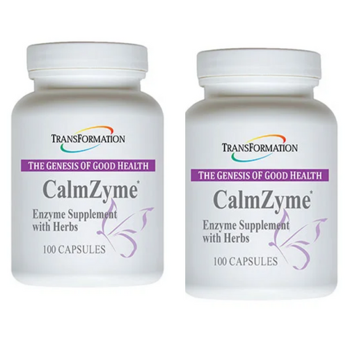 Transformation Enzymes CalmZyme supplement with herbs, 100 capsule 2 pack.