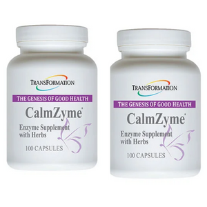 Transformation Enzymes CalmZyme supplement with herbs, 100 capsule 2 pack.