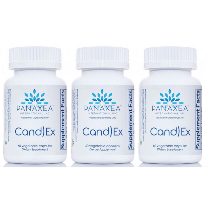 Panaxea Cand)Ex 60 cápsulas vegetales de 500 mg, suplemento dietético, paquete de 3