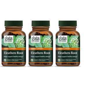 Gaia Herbs Eleuthero Root 60 Vegan Liquid Phyto-Capsules Adaptogen Herbal 3 PACK