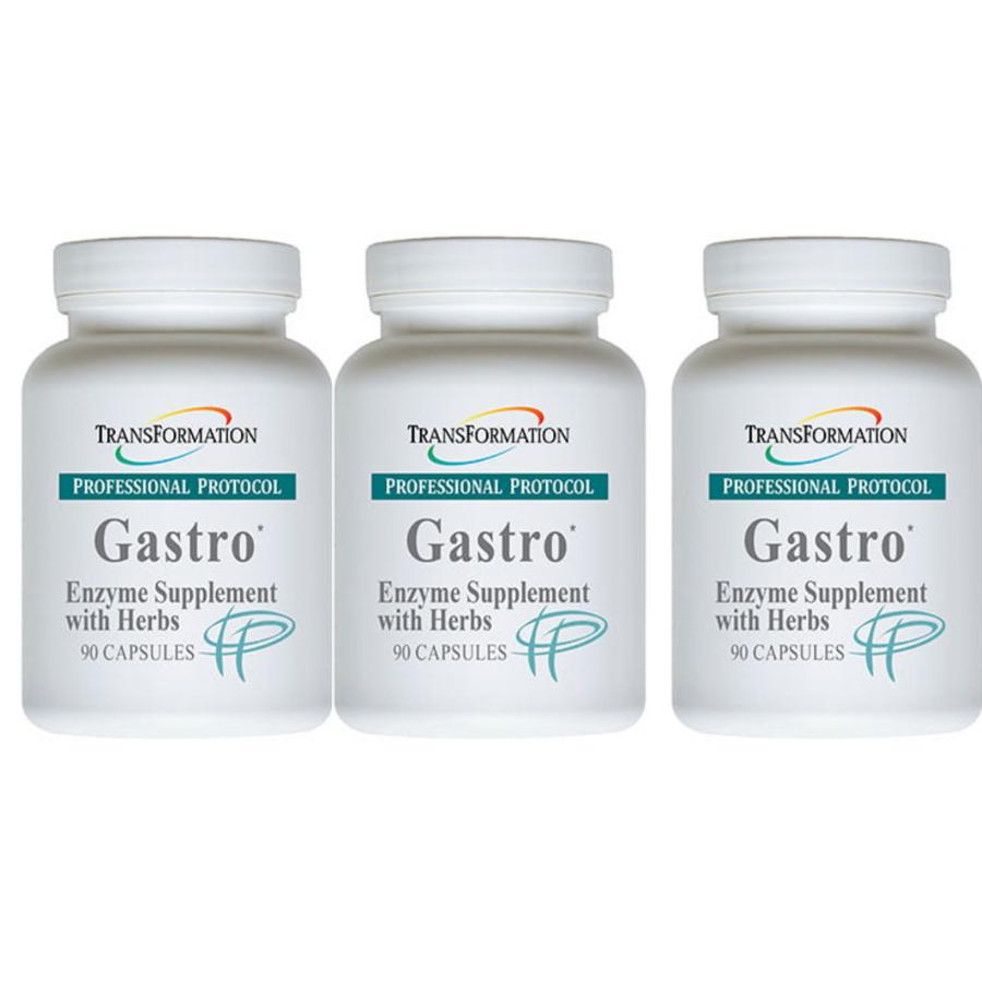 Transformation Enzymes Gastro Support 90 Caps, 3 Pack for Heartburn Relief