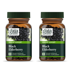 Gaia Herbs Black Elderberry Black Elderberries Acerola Fruit 60 Caps 3 PACK