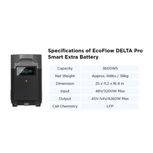 Load image into Gallery viewer, EcoFlow DELTA Pro Extra Battery 3600Wh for use with the Delta Pro Power Station
