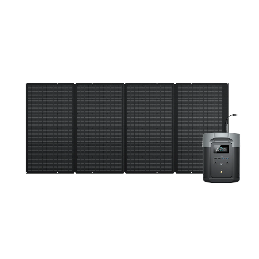 EcoFlow DELTA 2 Max Portable Power Station + Qty 1 400 W Portable Solar Panel