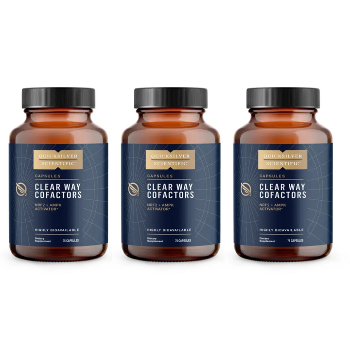 Quicksilver Scientific Clearway Co-Factors Blend Mix 75 Caps, 3 Pack, metal detoxification supplements.