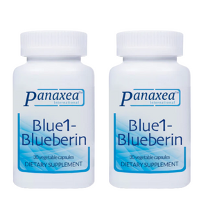 Panaxea Blue 1 Blueberin 30 X 500mg Vegetable Capsules Dietary Supplement 2 PACK