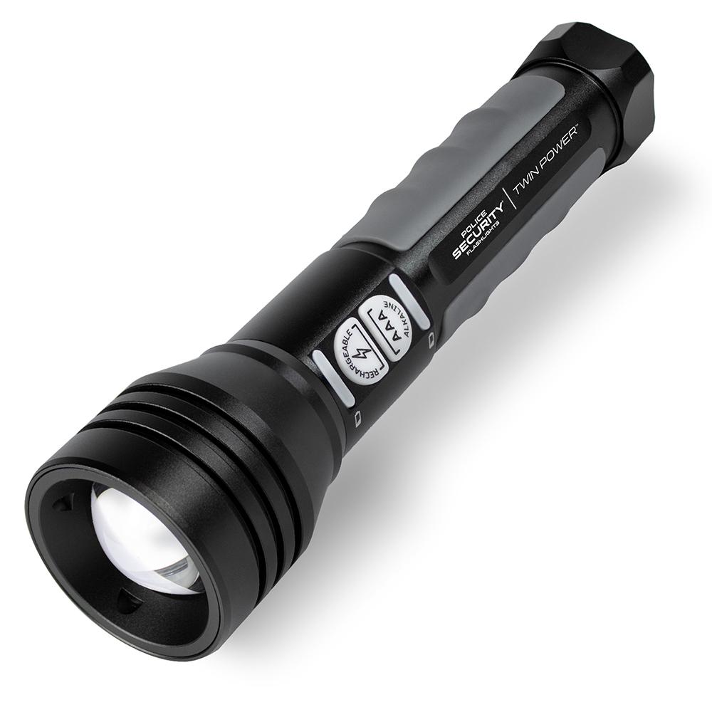 PS Flashlights Twin Power 600 Lumens Black Rechargeable Water Resistant Light