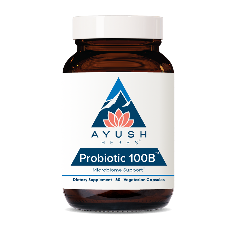 Ayush Herbs Probiotic 100B 60 Capsules Ayurvedic Herbal Probiotic Supplement