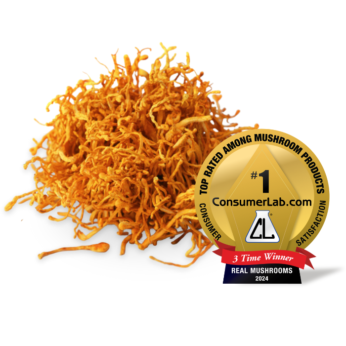 Cápsulas de Cordyceps de hongos reales (120 unidades) para reforzar el sistema inmunitario. Veganas.