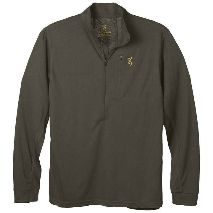 Browning Early Season 3/4 Zip Shirt Major Brown Lightweight Comfortable S Size