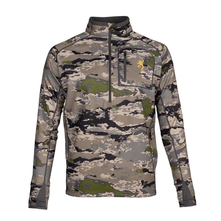 Browning Monroe 1/4 Zip Long Sleeve Shirt Ovix Camo M Lightweight Wear