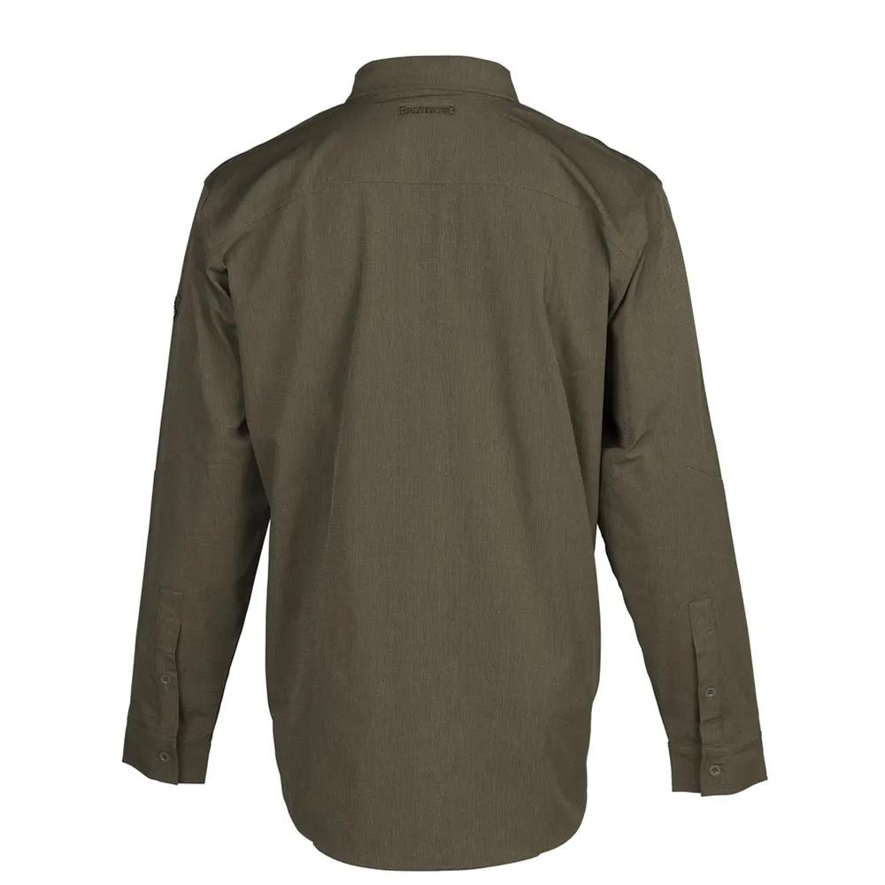 Browning Lightweight Button Down Long Sleeve Shirt Green M Cotton Casual Wear