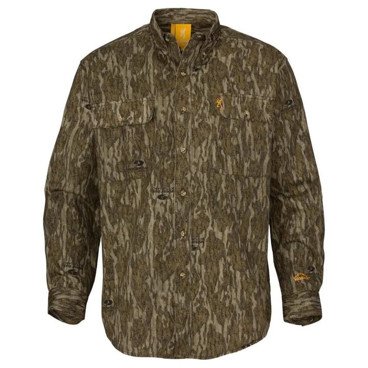 Browning Wasatch-CB Shirt Mens Button Front Two Pocket Mossy Bottomland L Size