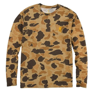 Browning Wasatch Long Sleeve T Shirt Vintage Tan Camo L Hunting Apparel