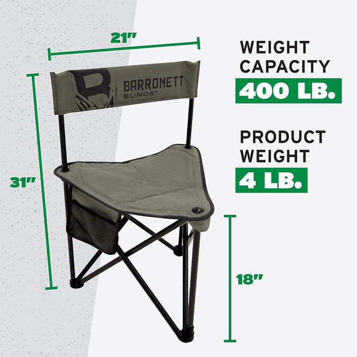 Barronett Blinds Aluminum XL Blind Chair Comfortable Portable Folding Seat Grey