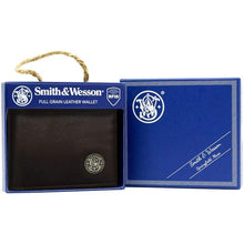 Load image into Gallery viewer, Rugged Rare Smith &amp; Wesson Front Pocket ‎RFID Leather Handmade Wallet Black
