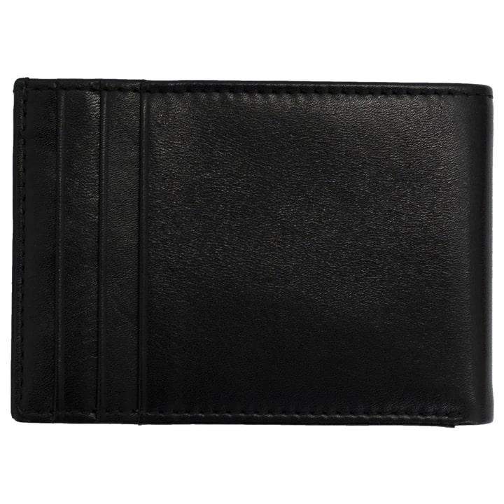 Rugged Rare Front Pocket Wallet Black Leather Slim RFID Blocking Durable