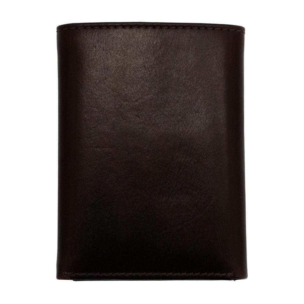 S&W Tri-Fold Wallet Brown Top Grain Leather Durable Compact RFID Protection