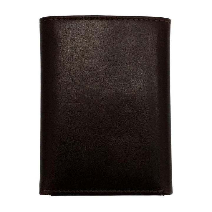 S&W Tri-Fold Wallet Brown Top Grain Leather Durable Compact RFID Protection