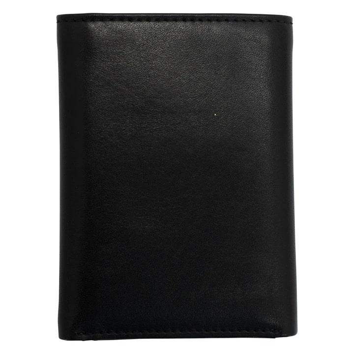 Rugged Rare Tri-Fold Wallet Black Leather Slim Durable Lightweight Men Women