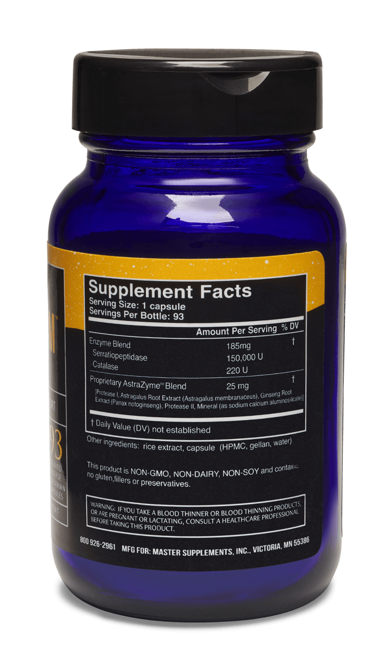 Master Supplements US Enzymes Serraxym 93 cápsulas de apoyo musculoesquelético