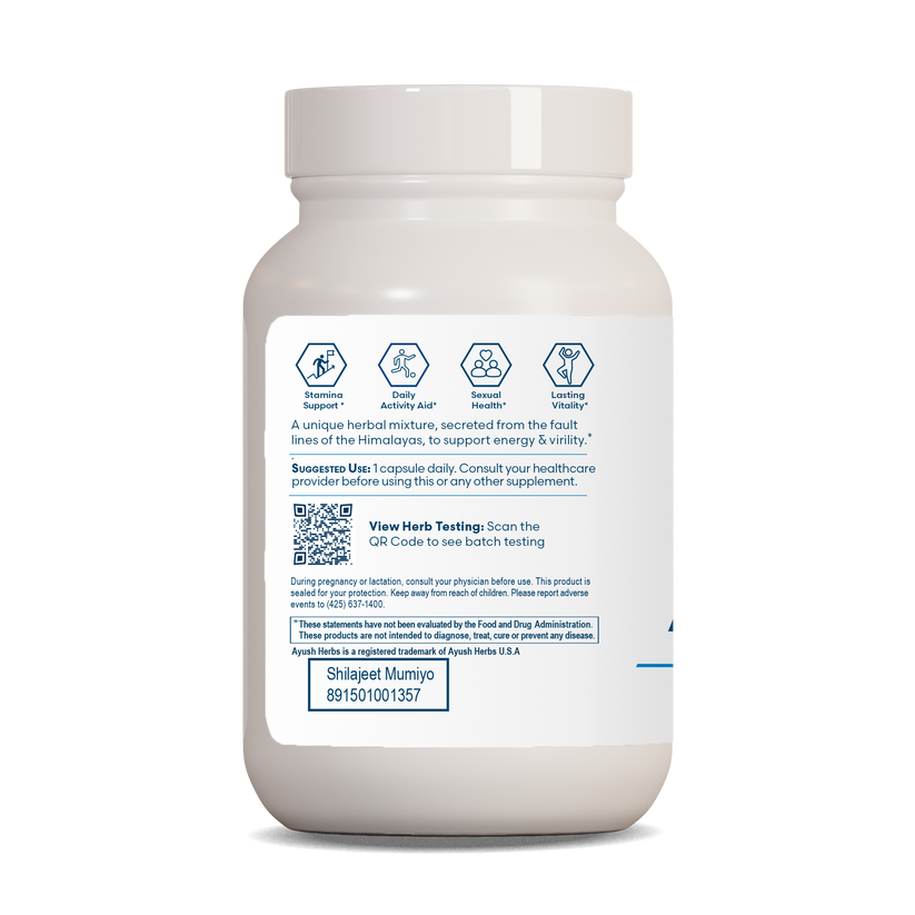 Ayush Herbs Shilajeet Mumiyo Kidney and Bladder Support 90 Capsules